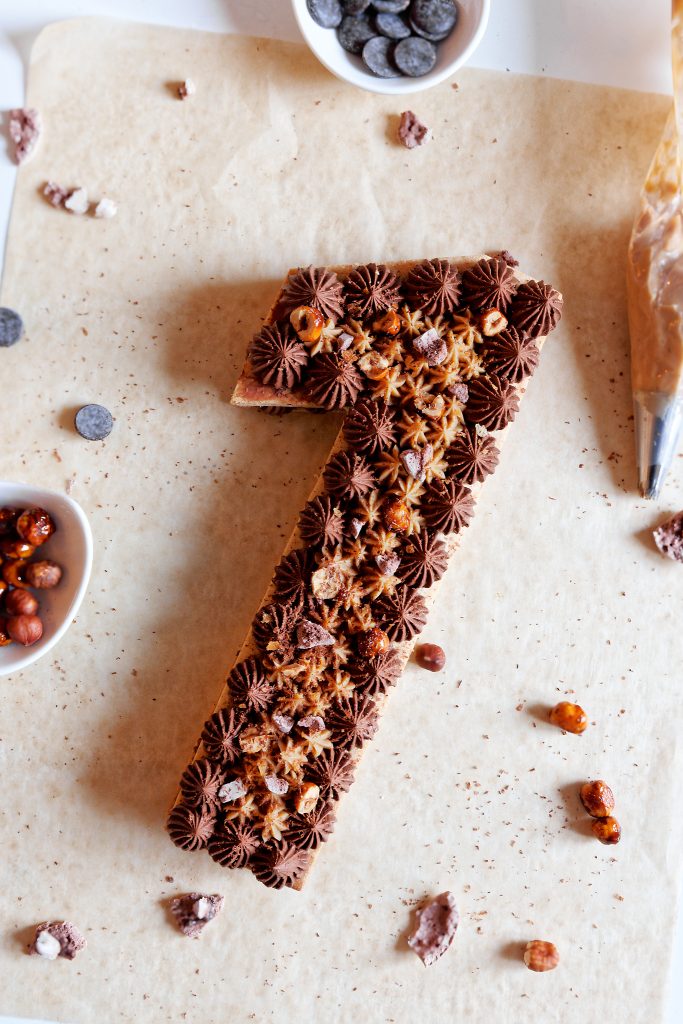 Number cake chocolat praliné pour les 1 an du blog !