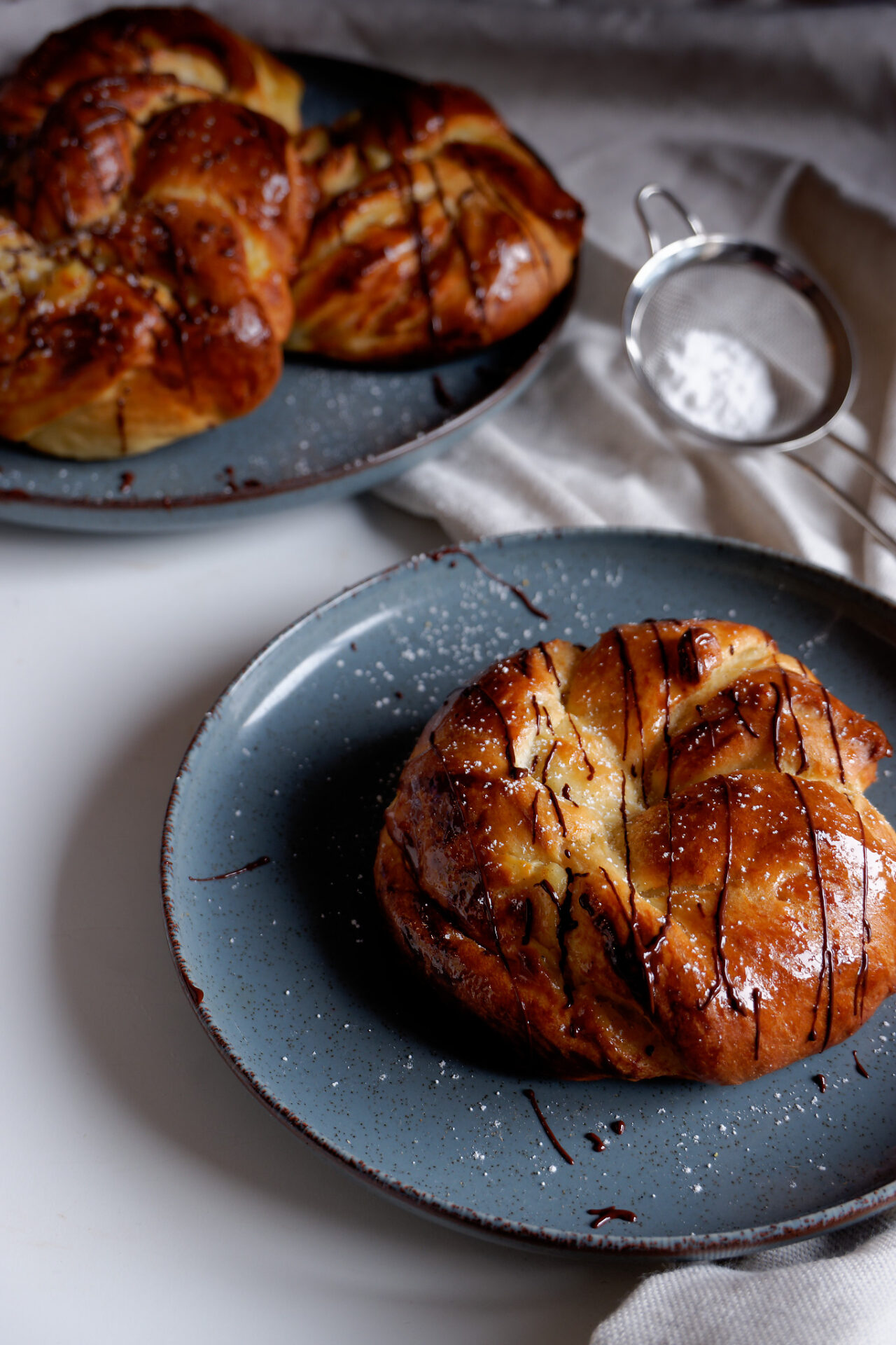 Brioche crème pâtissière et pépites de chocolat