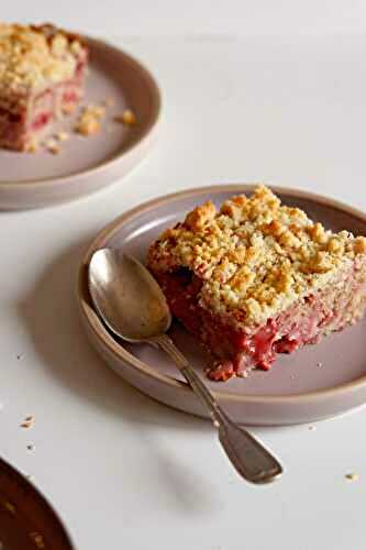 Crumbcake framboises rhubarbe