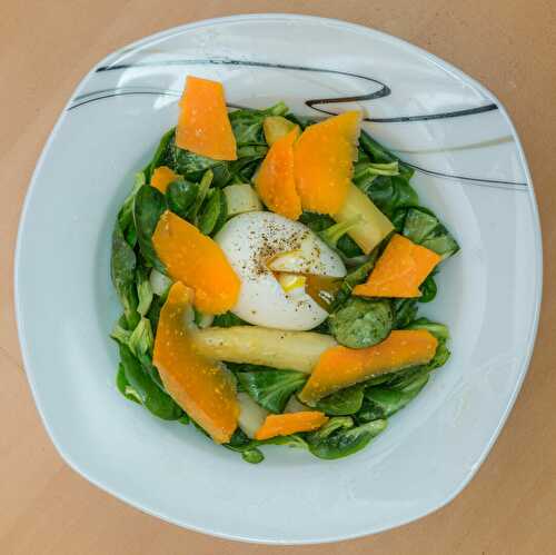 Salade d'asperges blanches œuf mollet de Cyril Lignac