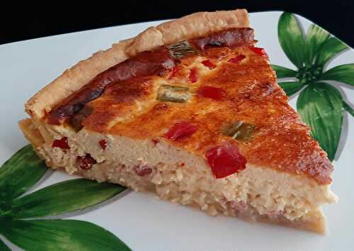 Quiche aux poivrons et lardons. Une recette pour une entrée froide ou chaude