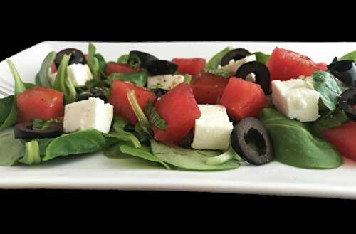 Salade pastèque feta. Une recette d'entrée froide estivale et gourmande