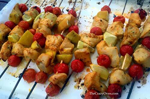 Brochettes de poulet au citron