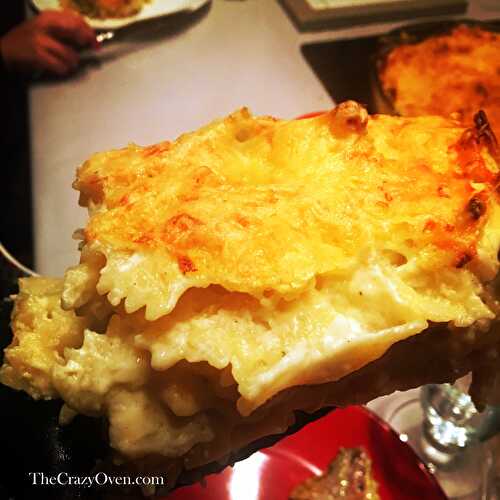 Gratin de pâtes au parmesan qui déchire