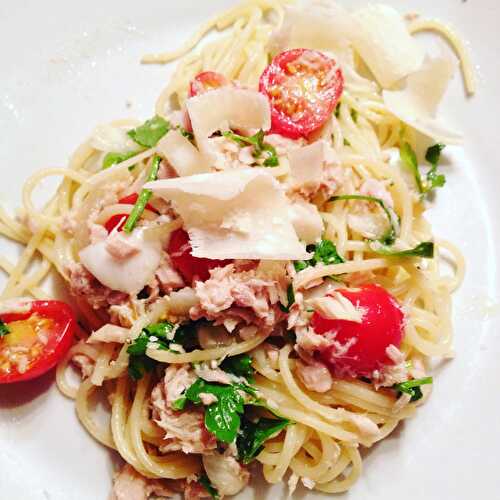 Pasta au thon et tomates cerises en  30 minutes chrono