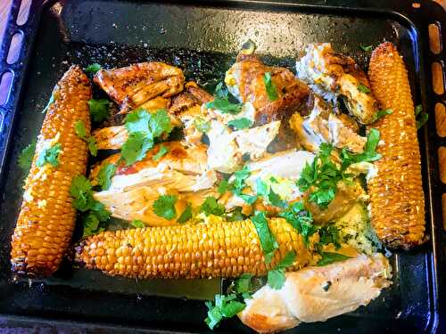 Poulet au beurre de gingembre et ses épis de maïs