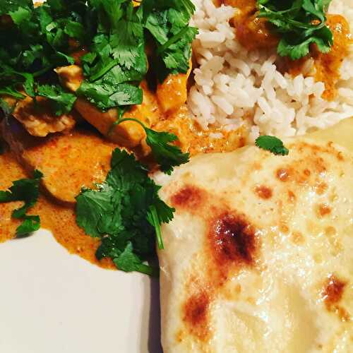Poulet Tikka Massala et naans au fromage