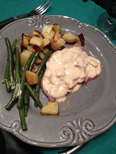 Steak de poire et sauce au whisky