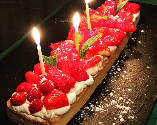 Tarte aux fraises du Périgord et sa chantilly au citron vert