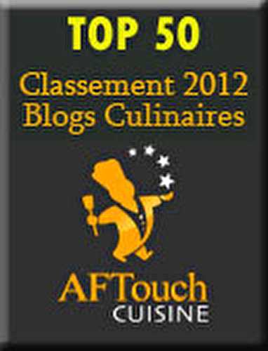 CLASSEMENT AFTOUCH-CUISINE 2012 officiel des blogs culinaires.