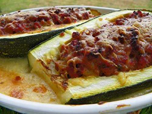 COURGETTES FARCIES A LA VIANDE HACHEE (thermomix)