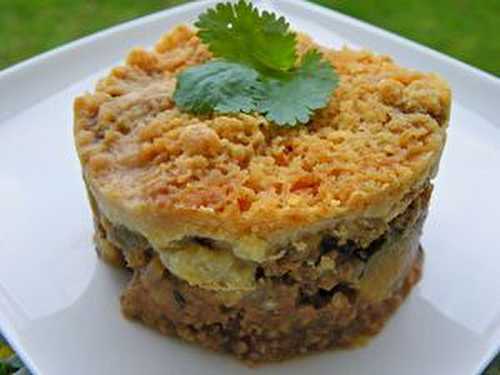 CRUMBLE D'AUBERGINES A LA VIANDE HACHEE (thermomix)