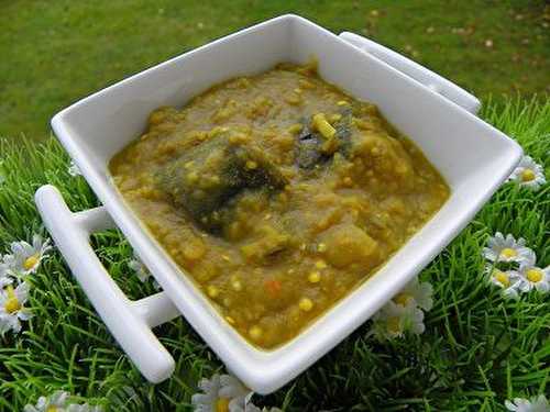 DHAL D'AUBERGINES ET LENTILLES CORAIL (thermomix)