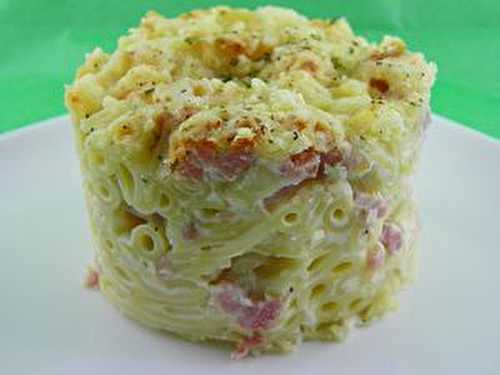 GRATIN DE MACARONI CARBONARA ( thermomix )