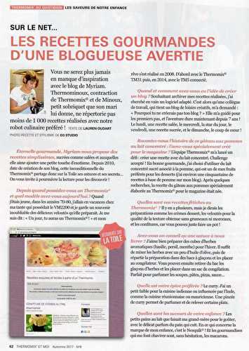 MISE A L'HONNEUR DANS LE MAGAZINE  " THERMOMIX et MOI "