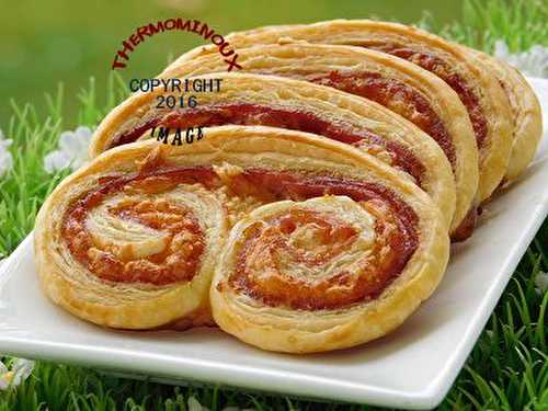 PALMIERS JAMBON FROMAGE A LA MOUTARDE (thermomix)