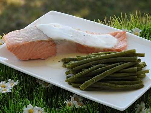 PAVE DE SAUMON SAUCE CITRON ET HARICOTS VERTS (thermomix)