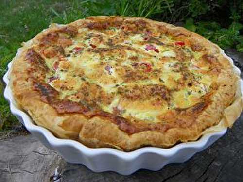 TARTE AU POULET ET AU BASILIC ( thermomix )