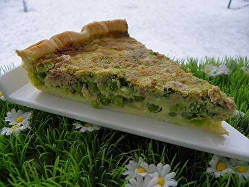 TARTE PETITS POIS, BASILIC ET THON (thermomix)