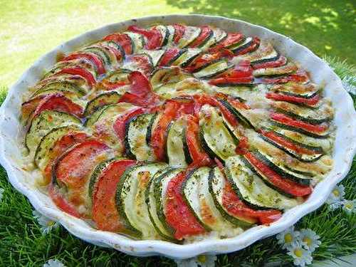 TIAN DE COURGETTES TOMATES ET MOZARELLA (thermomix)