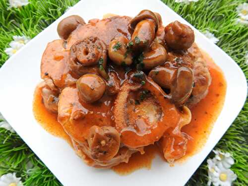 JARRET DE VEAU RAPIDE AUX CHAMPIGNONS A LA GRECQUE (cookéo)