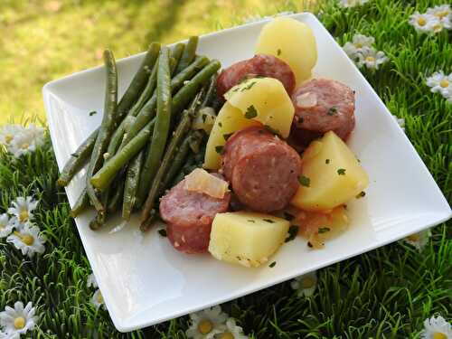 POELEE DE HARICOTS, POMMES DE TERRE ET SAUCISSE (cookéo)