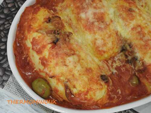 QUENELLES A LA SAUCE TOMATE, CHAMPIGNONS ET OLIVES (thermomix)