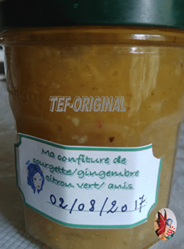 CONFITURE COURGETTE/CITRON VERT/GINGEMBRE