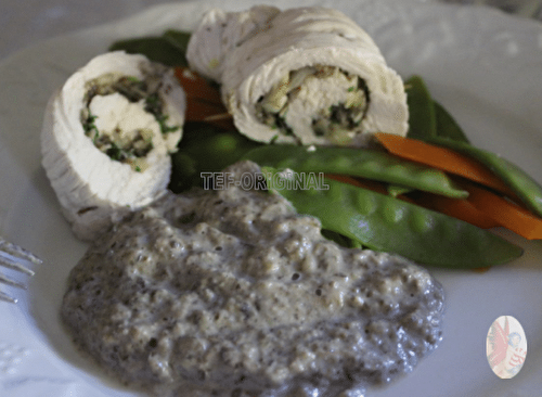 ESCALOPES DE DINDE ROULÉES AU CHAMPIGNONS (multi-cuisson)