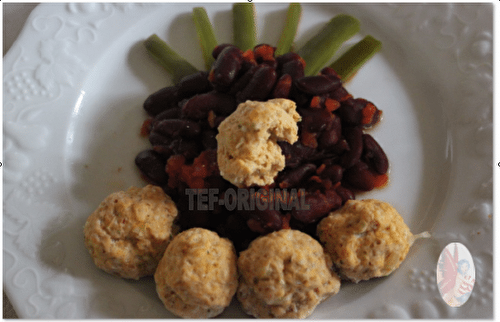 LES BOULETTES EPICEES DU TROLL ET HARICOTS ROUGES A LA TOMATE (multi-cuisson)