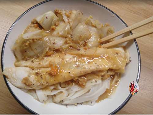 Nouilles chinoises lotte endive orange Sichuan au Thermomix