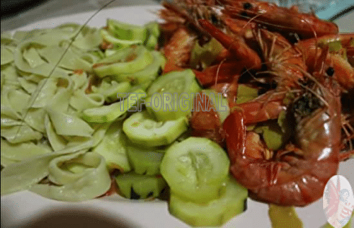 PÂTES SAUCE COURGETTE ET GAMBAS AU CITRON (multi-cuisson)