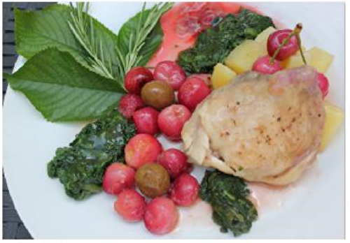 Poulet aux cerises et olives