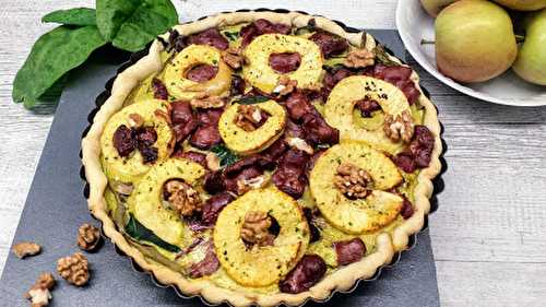 Tarte aux épinards, gésiers et pommes au thermomix