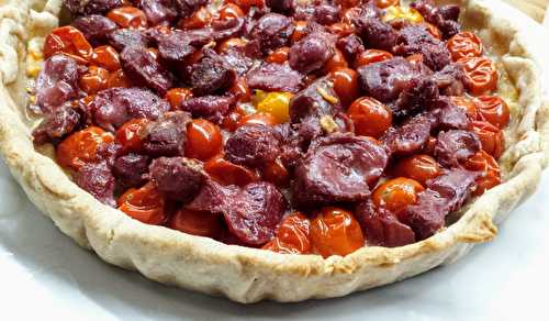 Tarte tomates cerises et gésiers au thermomix