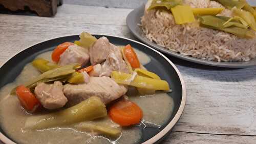 Blanquette de dinde à la vanille, et sa couronne de riz