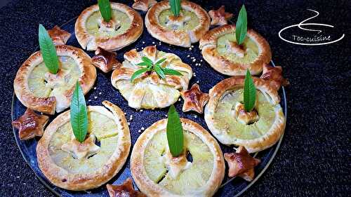 Fleurs feuilletées à l'ananas verveine-citronnelle, ou glace rhum raisins - toc-cuisine.fr