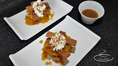 Millefeuille croquant à l'ananas et son jus d'agrumes caramélisés