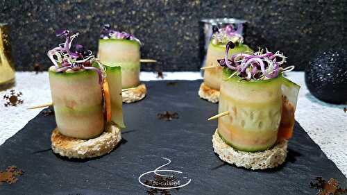 Minis-roulés de crudités au magret de canard séché et graines germées