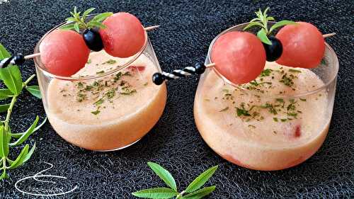 Mousse de melon à l'eau et billes de pastèque - toc-cuisine.fr