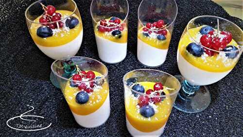 Panna cotta crème de coco et coulis de mangue