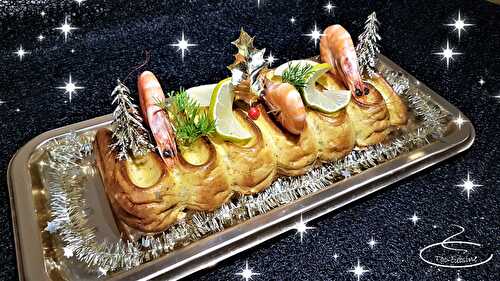 Spécial fêtes de fin d'année N°2 :  bûche salée crabe, saumon fumé, gambas - toc-cuisine.fr