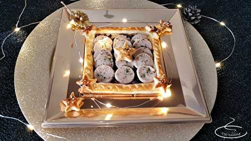 Spécial fêtes de fin d'année n°4 : tarte au boudin blanc au porto sur lit de confit d'oignons rouges - toc-cuisine.fr