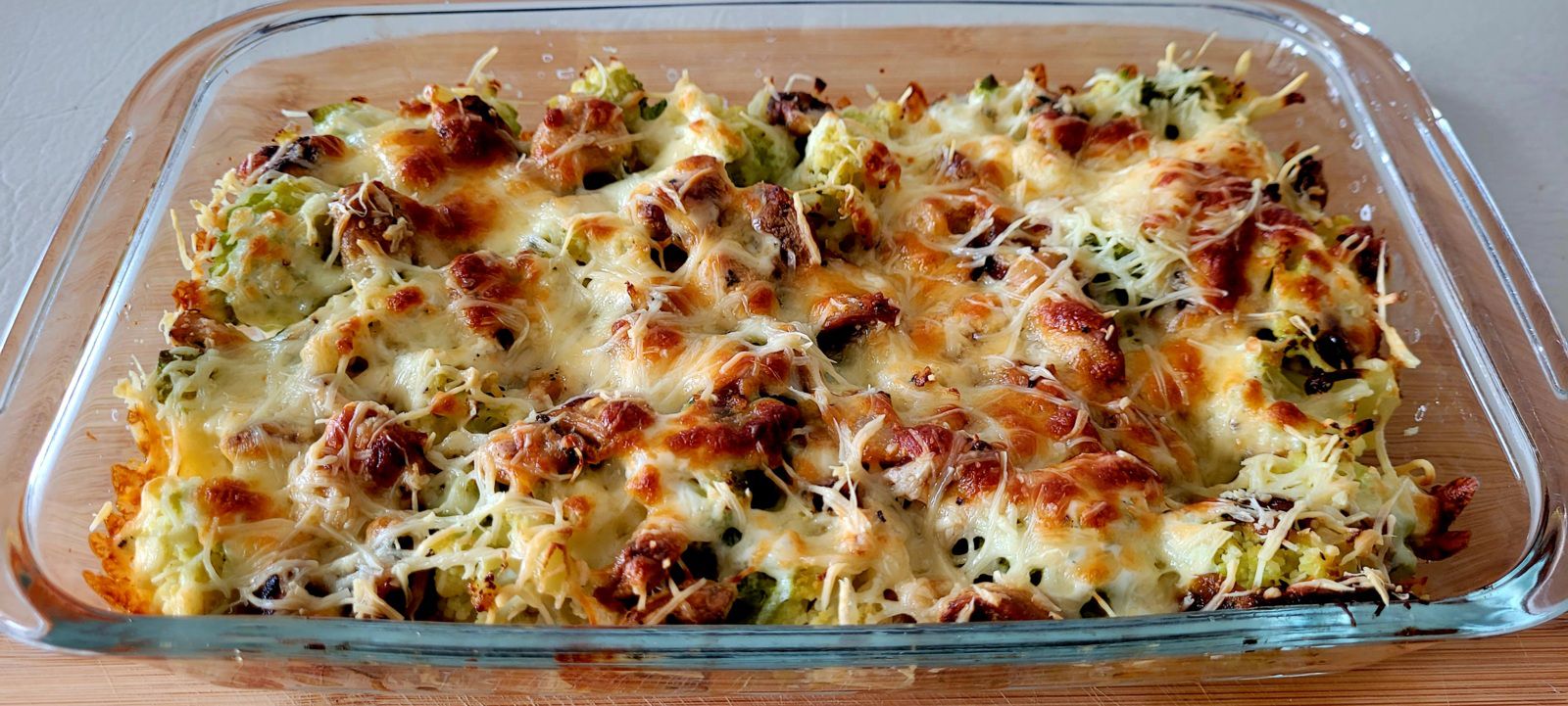 Gratin de chou romanesco et champignons de Paris 