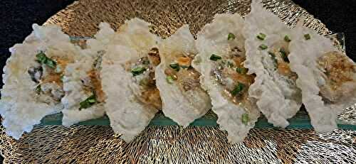 Feuilles de riz  aux gambas à  l’asiatique 