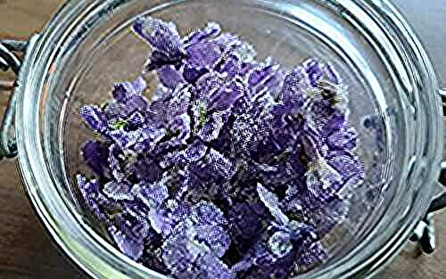 Violettes cristallisées pour décorations de desserts et gâteaux 