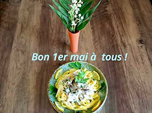 Tagliatelles aux sardines à  la crème  de citron