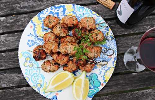 Brochettes de boulettes de veau citron | Une recette sur le grill