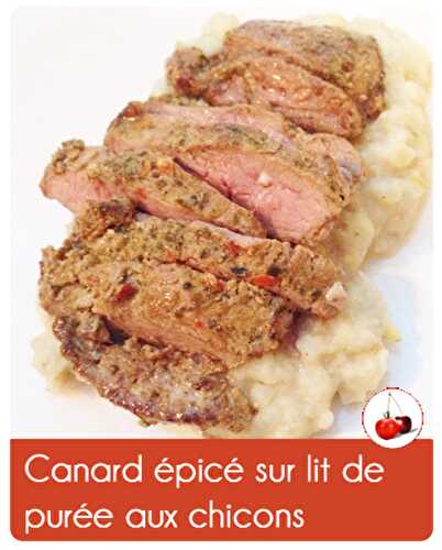 Canard épicé sur lit de purée aux chicons