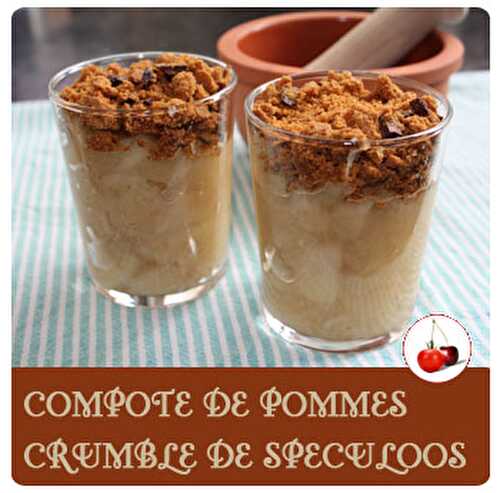 Compote de pommes crumble de spéculos au chocolat